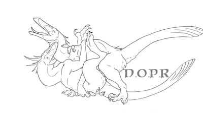 Raptors Mating 1
art by dopr
Keywords: dinosaur;theropod;raptor;deinonychus;male;female;feral;M/F;penis;missionary;dopr