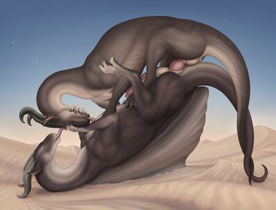 Desert Couple
art by draakae
Keywords: dragon;male;feral;M/M;penis;missionary;anal;draakae