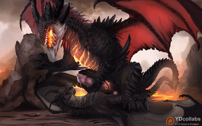 Alduin and Deathwing Mating
art by dradgien and yaroul
Keywords: videogame;world_of_warcraft;skyrim;dragon;wyvern;deathwing;alduin;male;feral;M/M;penis;cowgirl;anal;masturbation;spooge;dradgien;yaroul
