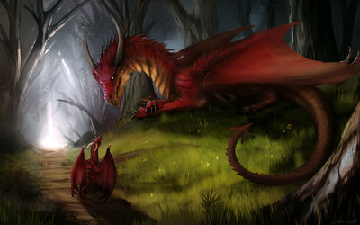 Forest Dragon
art by dradgien
Keywords: dragon;hatchling;feral;solo;non-adult;dradgien