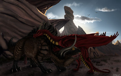 Dragons Having Sex
art by dradgien
Keywords: dragon;feral;male;M/M;penis;oral;spooge;dradgien