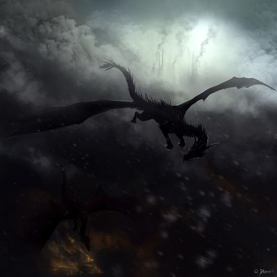 The Edge of Heaven City
art by dradgien
Keywords: dragon;male;feral;solo;non-adult;dradgien