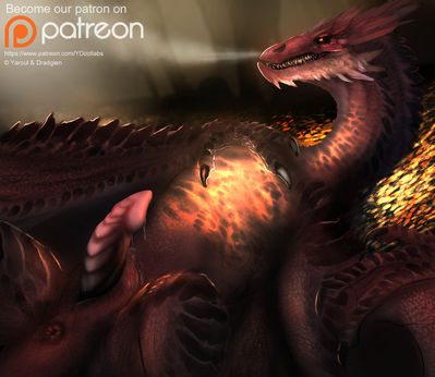 Smaug And His Treasure
art by dradgien and yaroul
Keywords: lord_of_the_rings;lotr;smaug;dragon;wyvern;feral;male;solo;penis;spooge;hoard;dradgien;yaroul