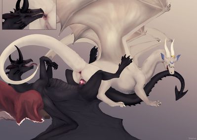 Queen's Ride
art by dradmon
Keywords: dragon;dragoness;male;female;feral;M/F;penis;vagina;anal;oral;rimjob;reverse_cowgirl;vaginal_penetration;spooge;dradmon