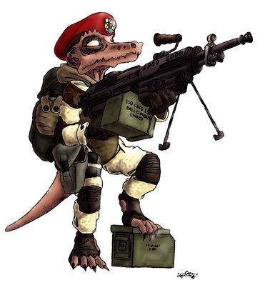 Kobold Commando 2
art by commissarkinyaf
Keywords: dungeons_and_dragons;kobold;anthro;solo;non-adult;commissarkinyaf