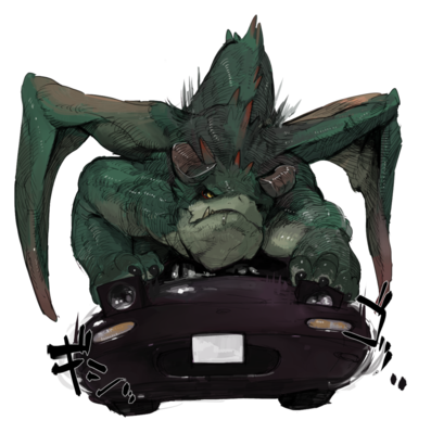 Dragon on Car 1
art by liteu
Keywords: dragon;feral;male;solo;penis;masturbation;automobile;humor;liteu