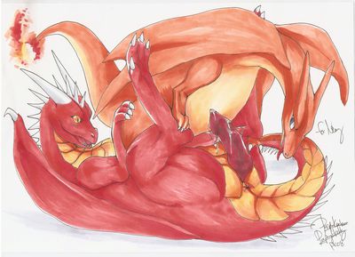 Mnementh and Charizard
art by purple_kecleon
Keywords: anime;pokemon;dragon;charizard;male;anthro;M/M;penis;69;suggestive;spooge;purple_kecleon