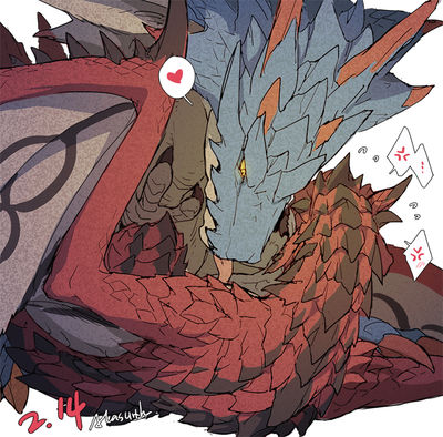 Lagiacrus and Rathalos 1
art by dragonshippo
Keywords: videogame;monster_hunter;dragon;wyvern;lagiacrus;rathalos;male;female;feral;M/F;suggestive;dragonshippo