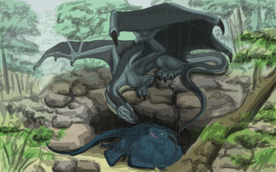 Umbrella
art by ssthisto
Keywords: dragon;dragoness;male;female;feral;M/F;romance;non-adult;ssthisto