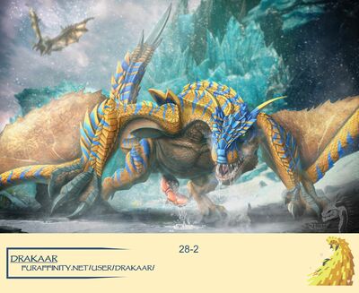 Tigrex
art by drakaar
Keywords: videogame;monster_hunter;dragon;wyvern;tigrex;male;feral;solo;penis;spooge;drakaar