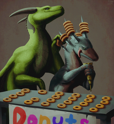 Donut Sale
art by drakawa
Keywords: dragon;male;feral;solo;humor;non-adult;drakawa