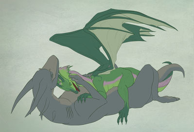 Cree and Drak
art by drakawa
Keywords: dragon;dragoness;male;female;feral;M/F;cowgirl;drakawa