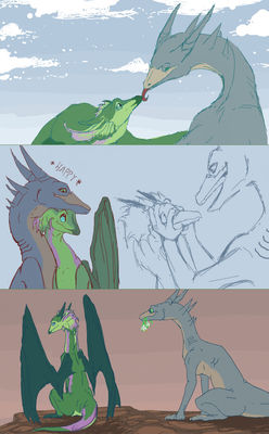 Flowers For A Dragoness
art by drakawa
Keywords: comic;dragon;dragoness;male;female;feral;M/F;romance;non-adult;drakawa