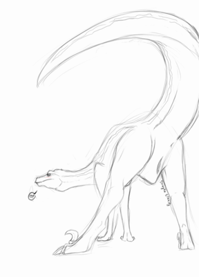 Raptor Sketch
art by drayke_eternity
Keywords: dinosaur;theropod;raptor;female;feral;solo;vagina;presenting;drayke_eternity