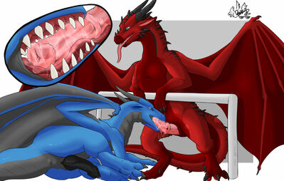 Blue and Red 2
art by dreiko94
Keywords: dragon;syrazor;male;feral;M/M;penis;oral;internal;spooge;dreiko94