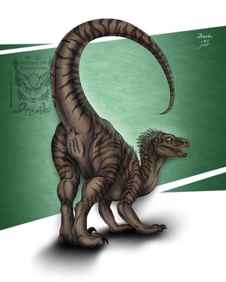 Raptor in Heat
art by drerika
Keywords: dinosaur;theropod;raptor;female;feral;solo;vagina;presenting;spooge;drerika