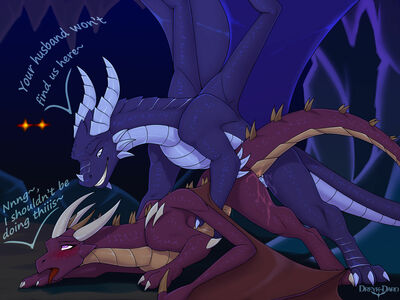 Nira and Ragnorak
art by dreyk-daro
Keywords: dragon;dragoness;male;female;feral;M/F;from_behind;suggestive;spooge;dreyk-daro