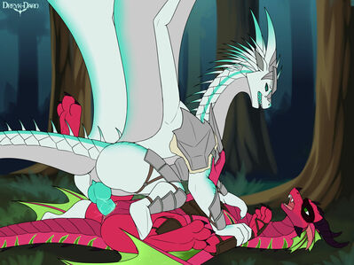 Thief and Guard 1 (Wings_of_Fire)
art by dreyk-daro
Keywords: wings_of_fire;icewing;rainwing;dragon;dragoness;male;female;feral;M/F;penis;missionary;vaginal_penetration;spooge;dreyk-daro