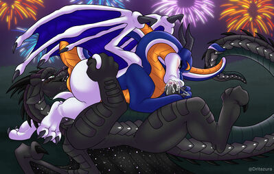 New Year (Wings_of_Fire)
art by dritazura
Keywords: wings_of_fire;nightwing;dragon;dragoness;male;female;feral;M/F;penis;vagina;69;oral;spooge;holiday;dritazura