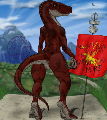 Amalina
art by drnowak
Keywords: dinosaur;theropod;raptor;female;anthro;breasts;solo;drnowak