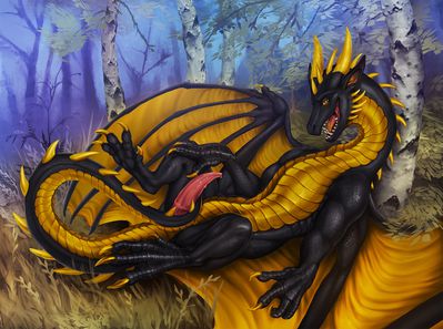 Forest Tail Time
art by dualition
Keywords: dragon;male;feral;solo;penis;tailplay;masturbation;spooge;dualition
