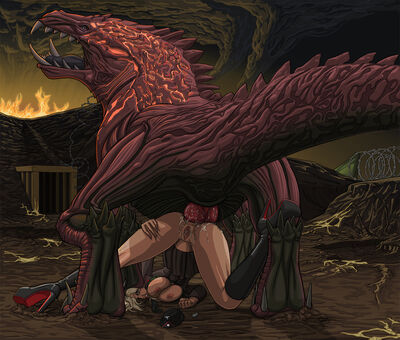 Odogaron
art by e-ward
Keywords: beast;videogame;monster_hunter;dragon;male;feral;human;woman;female;M/F;penis;vagina;from_behind;anal;spooge;e-ward