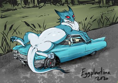 Dragoness and Cadillac
art by eggplantina
Keywords: dragoness;female;feral;solo;vagina;presenting;automobile;eggplantina