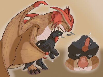 Toothless Riding Cloudjumper
art by ekayas
Keywords: how_to_train_your_dragon;httyd;stormcutter;night_fury;cloudjumper;toothless;dragon;wyvern;male;feral;M/M;penis;reverse_cowgirl;anal;closeup;ejaculation;spooge;ekayas