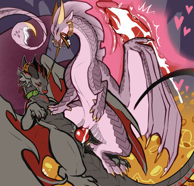 Her Plaything 2 (Wings_of_Fire)
art by elvche
Keywords: wings_of_fire;sandwing;dragon;dragoness;male;female;feral;M/F;penis;cowgirl;vaginal_penetration;internal;ejaculation;spooge;elvche