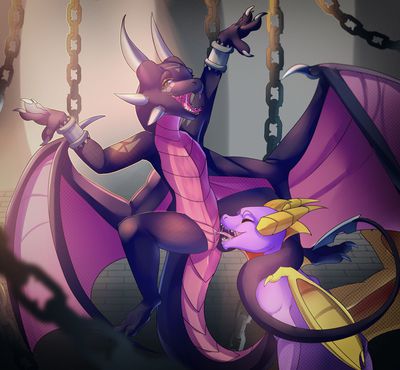 Tied Cynder
art by elvche
Keywords: videogame;spyro_the_dragon;dragon;dragoness;spyro;cynder;male;female;anthro;M/F;bondage;oral;vagina;spooge;elvche