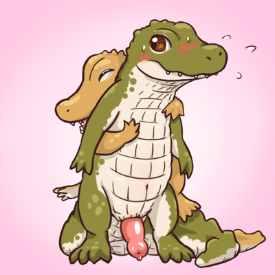 Gator Hugs 2
art by embermint
Keywords: crocodilian;alligator;male;female;feral;M/F;penis;suggestive;embermint