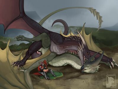 Breeding Field (Century_Age_of_Ashes)
art by erganyfox
Keywords: videogame;century_age_of_ashes;dragon;dragoness;wyvern;human;man;woman;male;female;feral;M/F;penis;cowgirl;from_behind;vaginal_penetration;spooge;erganyfox