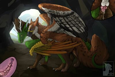 Cavern Mating
art by erganyfox
Keywords: gryphon;dragoness;male;female;feral;M/F;penis;from_behind;vaginal_penetration;closeup;internal;spooge;erganyfox