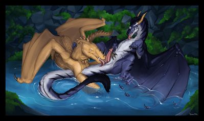 In A Secluded Pond
art by erganyfox
Keywords: dragon;male;feral;M/M;penis;oral;erganyfox