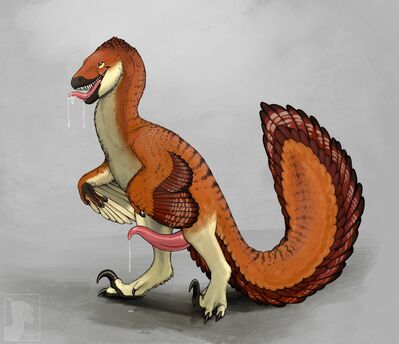 Xane
art by erganyfox
Keywords: dinosaur;theropod;raptor;deinonychus;male;feral;solo;penis;oral;autofellatio;spooge;erganyfox