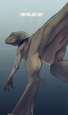 Blue Butt
art by evalion
Keywords: jurassic_world;theropod;raptor;deinonychus;blue;female;feral;solo;cloaca;evalion