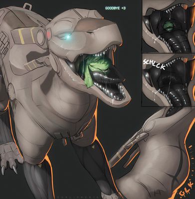 Dragonmech Vore
art by evalion
Keywords: dragon;dragonmech;robot;feral;male;solo;vore;evalion