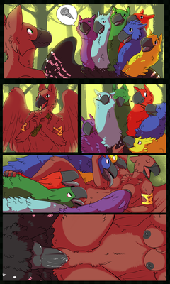 Hot Bird on Bird Lovin'
art by evillabrat
Keywords: avian;bird;gryphon;hybrid;feral;male;female;anthro;breasts;M/F;orgy;penis;missionary;vaginal_penetration;spooge;evillabrat