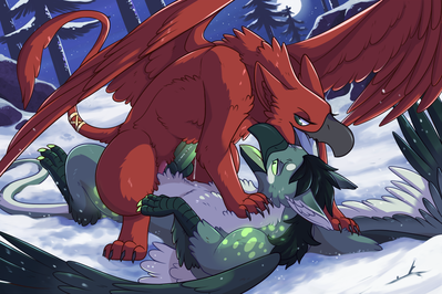 Pounced in the Snow
art by evillabrat
Keywords: gryphon;male;female;feral;M/F;penis;vagina;cowgirl;masturbation;spooge;evillabrat