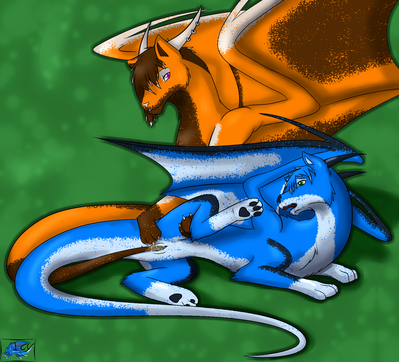 Tail Fun
art by Icy-Marth
Keywords: dragon;dragoness;furry;canine;hybrid;male;female;feral;M/F;vaginal_penetration;tailplay;masturbation;vagina;spooge;spread;icy-marth