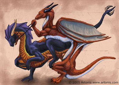 Dragon Sex
art by artonis
Keywords: dragon;feral;male;M/M;penis;anal;from_behind;spooge;bondage;artonis