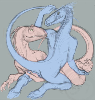 Raptor Sex
art by syntarsis
Keywords: dinosaur;theropod;raptor;male;female;anthro;M/F;suggestive;syntarsis