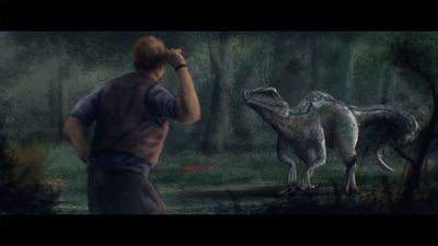 Do You Remember That Sound?
art by falcrus
Keywords: jurassic_world;dinosaur;theropod;raptor;deinonychus;female;feral;blue;human;man;male;owen;non-adult;falcrus