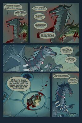 Comic Redraw p98 (Wings_of_Fire)
art by FALSEHERETIC
Keywords: comic;wings_of_fire;seawing;tsunami;queen_coral;dragon;dragoness;male;female;feral;non-adult;FALSEHERETIC