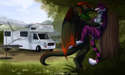 Camping
art by fapchiki
Keywords: dragon;furry;feline;tigress;male;female;anthro;breasts;M/F;penis;missionary;vaginal_penetration;fapchiki