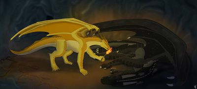 Father? (Wings_of_Fire)
art by wisemans or vvisemans
Keywords: wings_of_fire;nightwing;sandwing;hybrid;sunny;stonemover;dragon;dragoness;male;female;feral;solo;non-adult;wisemans