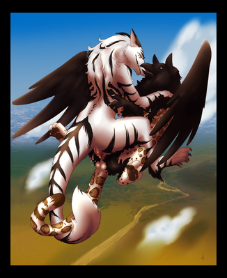 Mile High
art by knon
Keywords: gryphon;sergal;male;female;feral;M/F;penis;cowgirl;spooge;knon