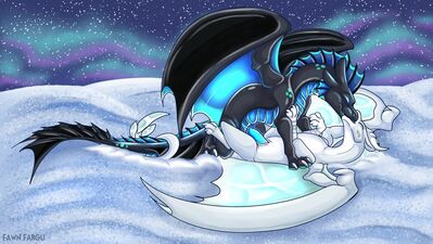 Snowy Mating (Wings_of_Fire)
art by fawnfargu
Keywords: wings_of_fire;icewing;dragon;dragoness;male;female;feral;M/F;penis;missionary;vaginal_penetration;fawnfargu