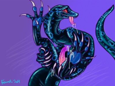 Blue Monitor Lizard
art by feinreil111
Keywords: lizard;monitor_lizard;male;feral;solo;penis;oral;autofellatio;spooge;feinreil111