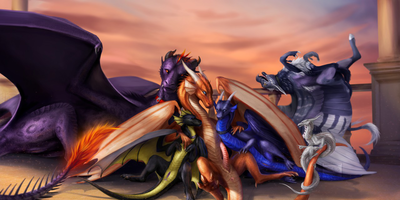 A Very Sexy Hoard
art by fellfallow
Keywords: dragon;dragoness;male;female;feral;M/F;penis;vagina;suggestive;fellfallow